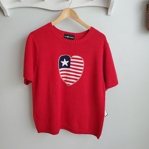 Vintage 90s Sag Harbor American flag sweater ❤💙🤍size Large  Americana